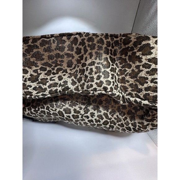 NWT Vintage Y2K Fashion Bug Leopard Print Shoulder Bag w/ Black Flower Accent - Picture 8 of 11